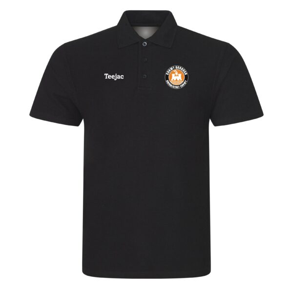 Conwy Borough FC Junior Classic Polo Orange or Black - Image 2